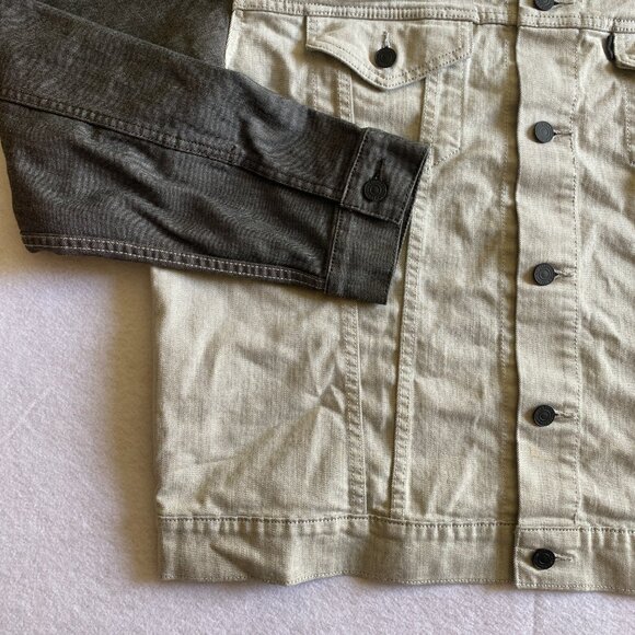 Levi's Jean Jacket Men's XL Gray Colorblock Trucker Denim Coat - Picture 6 of 14